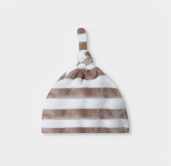 Mauve Stripe Knotted Baby Gown Set