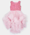 fancy pink sequin tail frock for baby girls