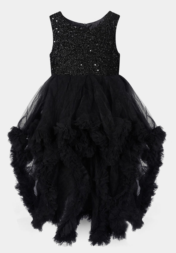 FAIRY FROCK WITH TAIL FOR GIRLS IN BLACK COLOR