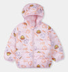 Peach Printed Puffer Jacket For Baby Boys & Girls